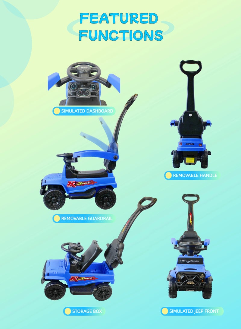 إيزي فيتشور سيارة ركوب ودفع للأطفال من إيزي فيوتشر، 2 في 1، مناسبة للأطفال من عمر سنة إلى 6 سنوات، مزودة بمقبض دفع، وموسيقى، وزر بوق. - Image 2